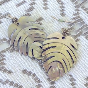 Tropical Monstera Leaf earrings